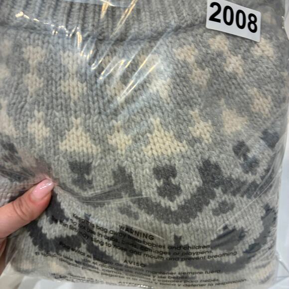 J. Crew Gray Merino Wool Fair Isle Sweater Medium - Picture 8 of 8